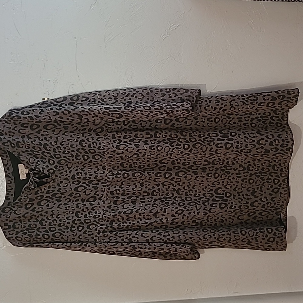 Animal print mid babydoll dress